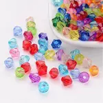 Mixed Color Chunky Dyed Transparent Acrylic Faceted Bicone Spacer Beads for Kids Jewelry