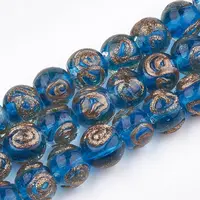 Handmade Gold Sand Lampwork Beads