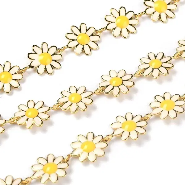 Golden Brass Enamel Link Chain