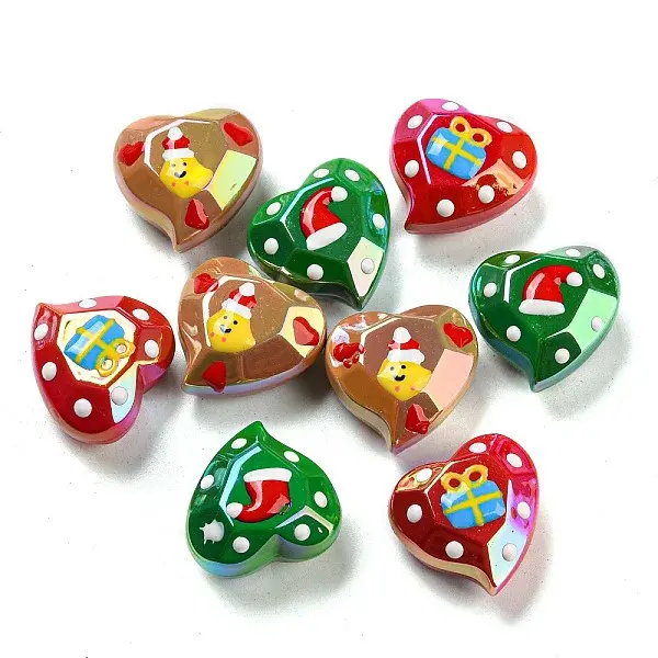 Christmas Theme Opaque Acrylic Beads