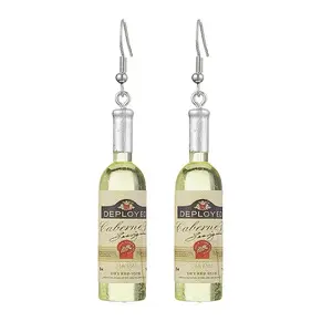 Wine Bottle Resin Dangle Earrings