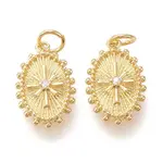 Brass Micro Pave Clear Cubic Zirconia Pendants