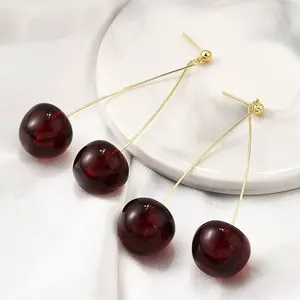 Brass Acrylic Stud Dangle Earrings for Women