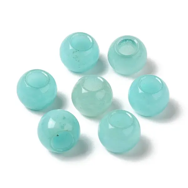 Natural White Jade(Dyed) Gemstone European Beads