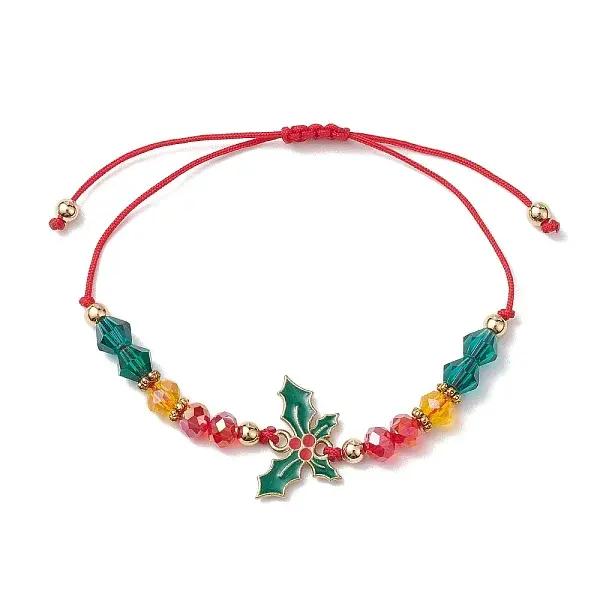 Christmas Glass Braided Bead Bracelets