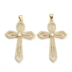 Brass Micro Pave Clear Cubic Zirconia Pendants