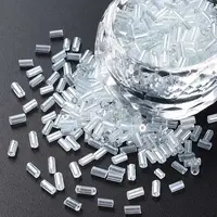 Transparent Colours Luster Glass Bugle Beads