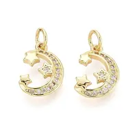 Brass Micro Pave Cubic Zirconia Pendants