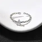 925 Sterling Silver Pave Cubic Zirconia Open Cuff Rings