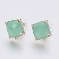 Faceted Glass Stud Earring Findings