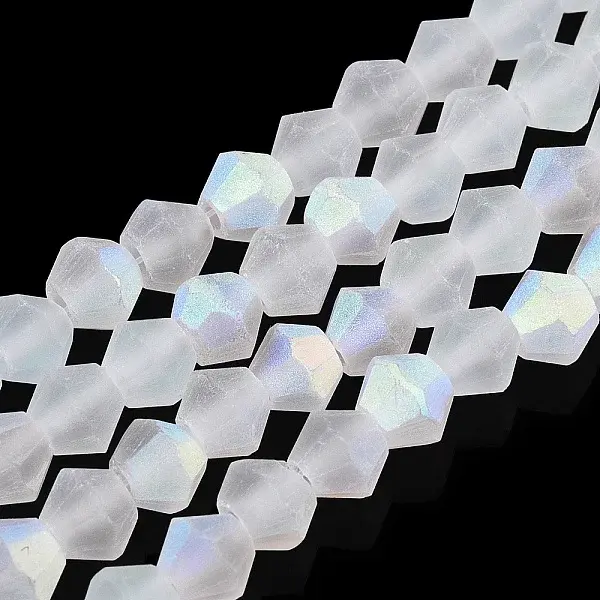 Imitate Austrian Crystal Bicone Frosted Glass Beads Strands