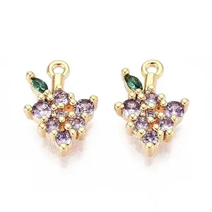 Brass Micro Pave Cubic Zirconia Pendants