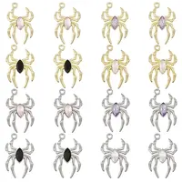 16Pcs 8 Styles Glass Spider Pendant