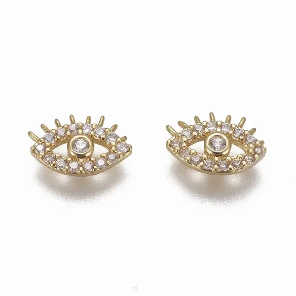 Brass Micro Pave Cubic Zirconia Cabochons