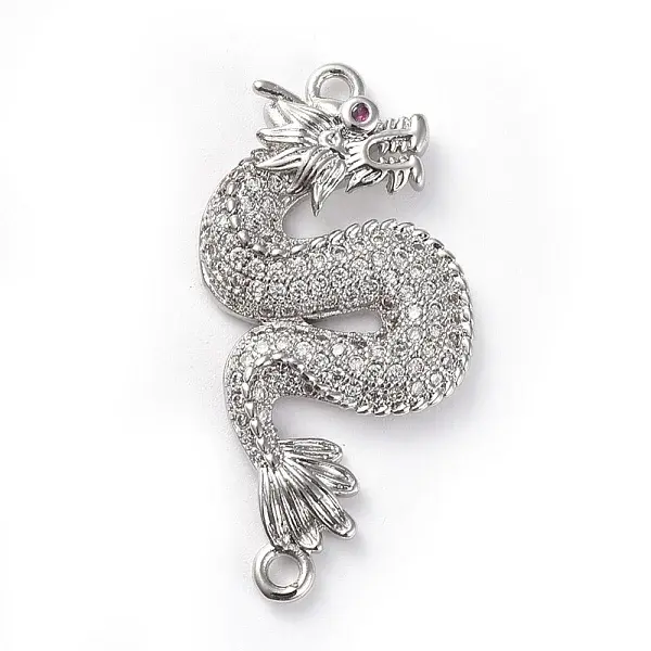 Brass Micro Pave Cubic Zirconia Links connectors