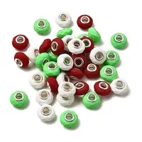 Spray Painted Faceted Resin European Beads