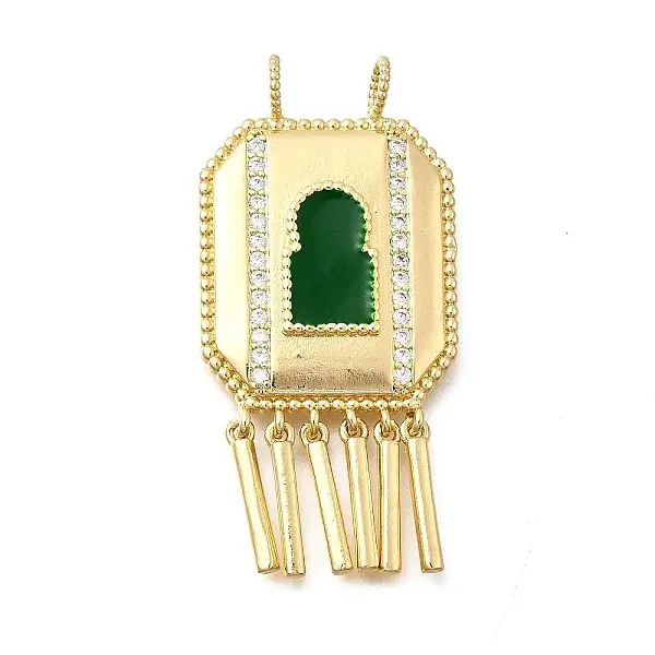 Brass Micro Pave Cubic Zirconia Big Pendants