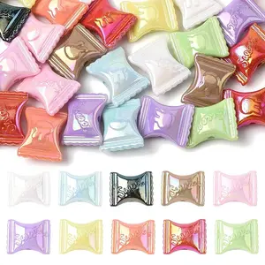 32Pcs UV Plating Rainbow Iridescent Acrylic Beads