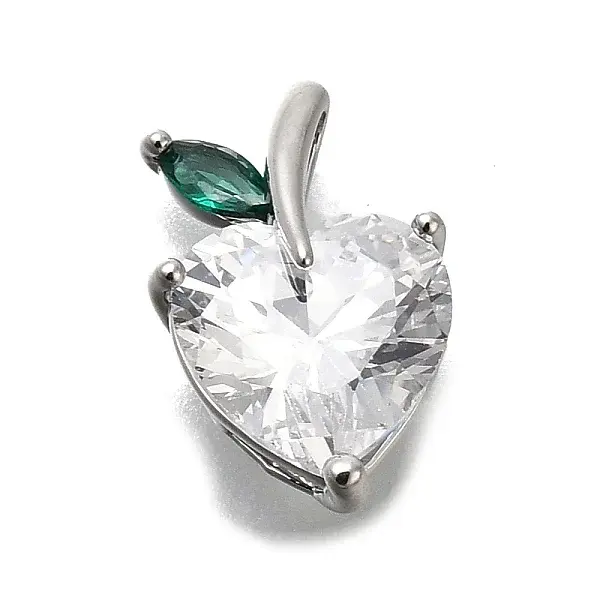 Brass Pave Clear Cubic Zirconia Charms