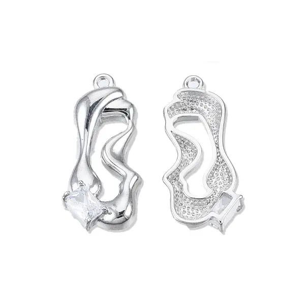 Brass Pave Clear Cubic Zirconia Pendants