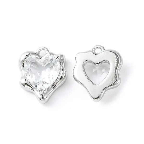 Brass Micro Pave Cubic Zirconia Charms