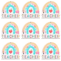 2 Bags Single Face Printed Wood Pendants