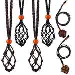 6Pcs 2 Colors Adjustable Braided Waxed Cord Macrame Pouch Necklace Making
