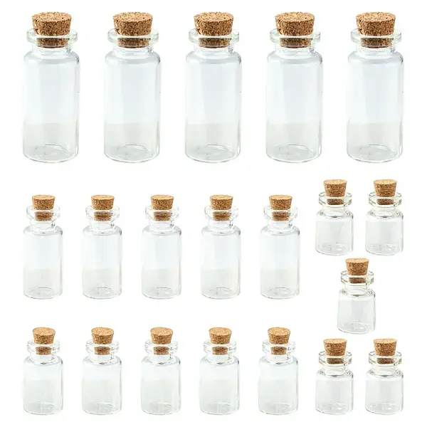 20Pcs 4 Styles Glass Jar Bead Containers