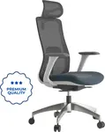MERCURY Ergonomická kancelářská židle WISDOM, šedý plast, modrá látka