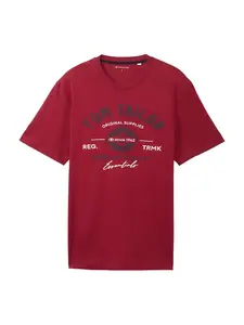 TOM TAILOR Tričko  námornícka modrá / tmavočervená / biela