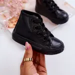 Boto Dětské kožené vysoké tenisky Černá Marney