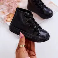 Boto Dětské kožené vysoké tenisky Černá Marney