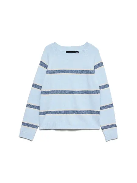 VERO MODA Sveter  modrá / svetlomodrá / svetlosivá
