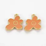 Rack Plating Light Gold Alloy Enamel Pendants