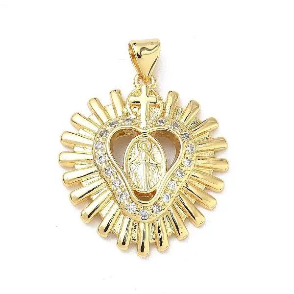 Brass Micro Pave Clear Cubic Zirconia Pendants