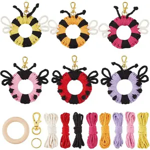 DIY Handmade Woven Cotton Ladybird Keychain Making Kits