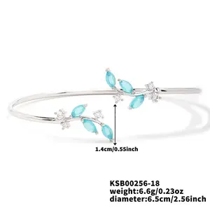 Brass Micro Pave Cubic Zirconia Open Cuff Bangles