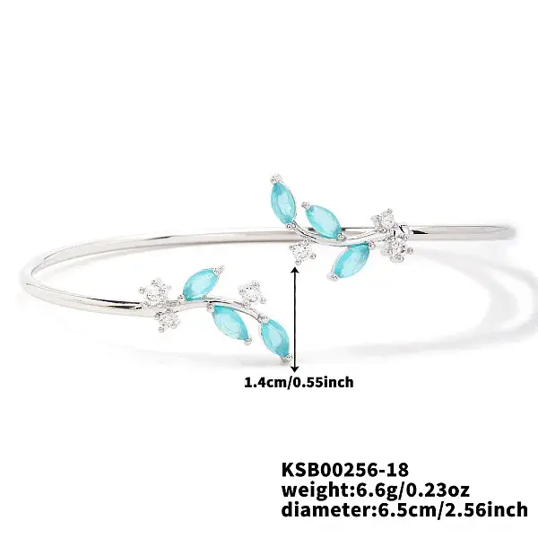 Brass Micro Pave Cubic Zirconia Open Cuff Bangles