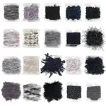 20Pcs 20 Styles Polycotton Fringe Trim Ribbons