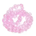 Electroplate Baking Paint Transparent Glass Beads Strands