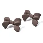 Spray Painted CCB Plastic Bowknot Stud Earring Findings