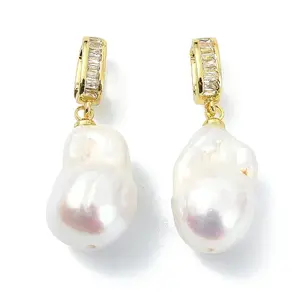 Natural Baroque Keshi Pearl Edison Pearl Pendants