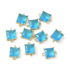 Brass Pave Cubic Zirconia Connector Charms