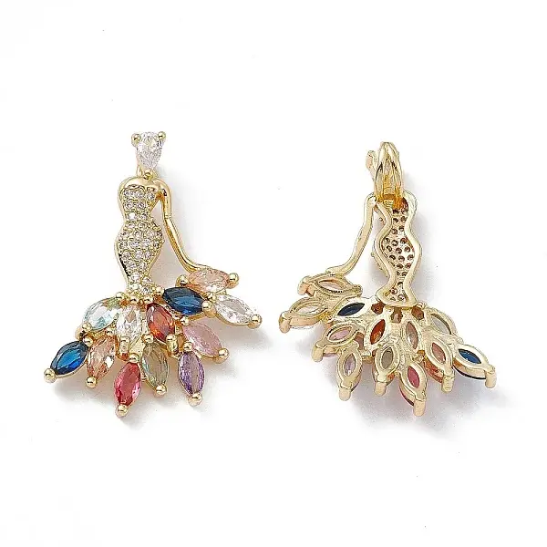 Brass Colorful Cubic Zirconia Pendants