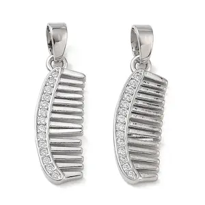 Brass Micro Pave Clear Cubic Zirconia Pendants