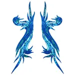 2Pcs 2 Style Polyester Embroidery Sew on Appliques