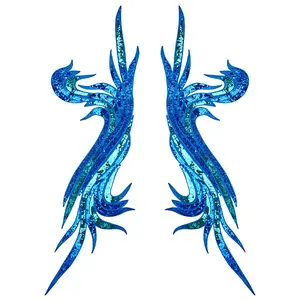 2Pcs 2 Style Polyester Embroidery Sew on Appliques