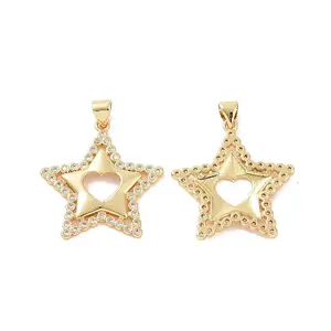 Brass Micro Pave Cubic Zirconia Pendants