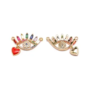 Brass Micro Pave Cubic Zirconia Pendants