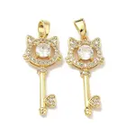 Brass Micro Pave Clear Cubic Zirconia Pendants